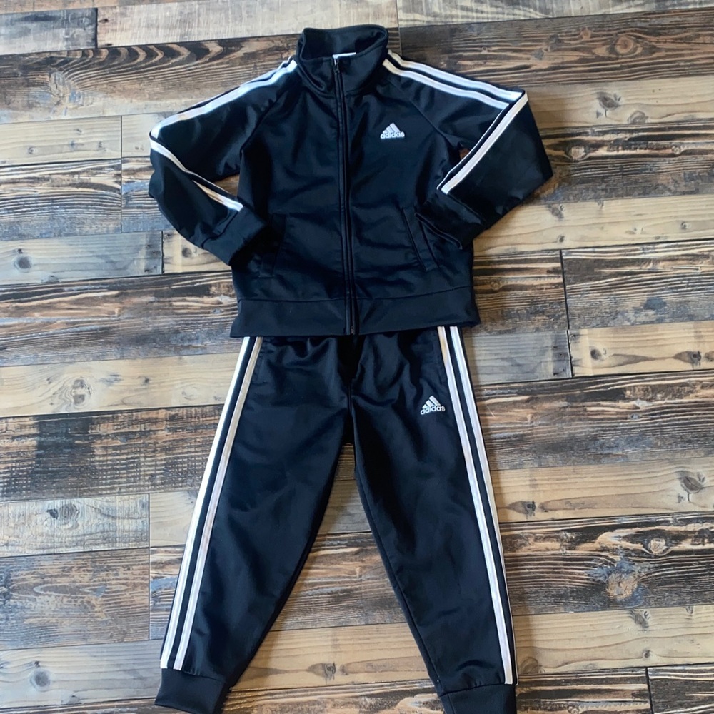 Adidas Black and White Athletic Tracksuit